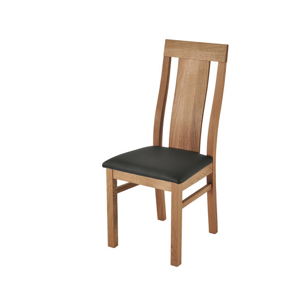Wildeiche Stuhl Mod.689 mit Kunstlederbezug